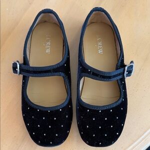 J. Crew Kids' Sparkly Black Velvet Mary Janes. Size 13.